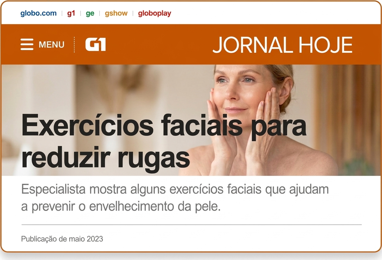 Matéria do G1 sobre exercícios faciais